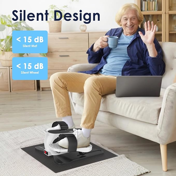2025 New Under Desk Elliptical Machine,Portable Seated Pedal Exercise Machine for Seniors, 12 Adjustable Speed Elipse Leg Exerciser with Remote Control,Quiet Foot Exercise Machine for Home Office