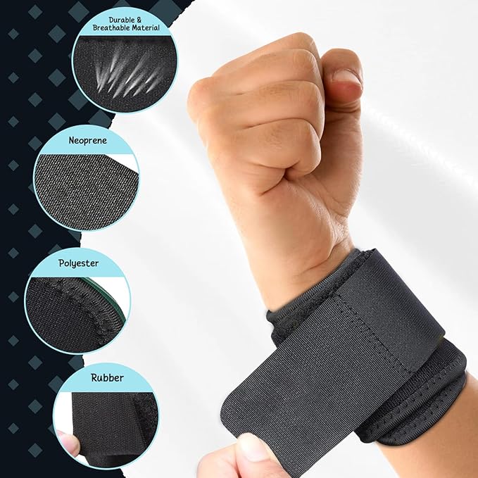 2 Pack Wrist Support Wrist Brace Adjustable Wrist Strap,Gym Wrist Protection
