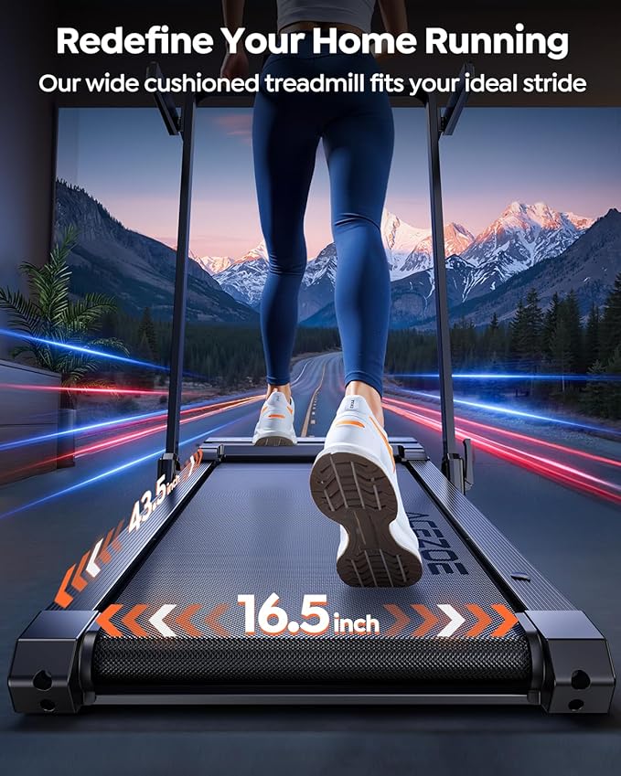 Foldable Treadmill with 0-15% Incline and Handle Bar, 2.5HP Treadmills for Home, Under Desk Treadmill with 300LBS Capacity, Walking Pad with Speaker, APP/Remote Control
