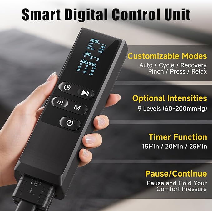 Air Compression Leg Massager, Professional Sequential Foot & Full Leg Massager for Circulation and Pain Relief, Fast Recovery Compression Boots for Athletes, Gifts for Men Women