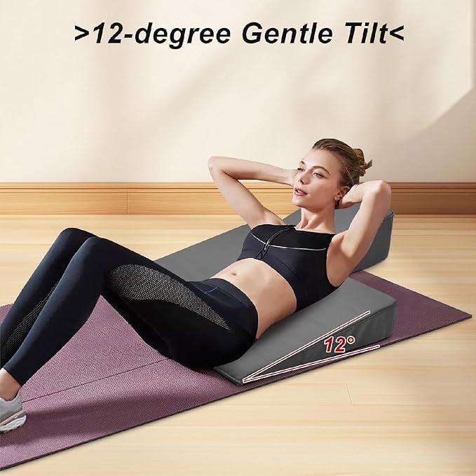 Pilates Wedge, Large Upholstered Wedge for Pilates Refromer, Build Strength and Stability, Pilates Equipment for Home and Studio Use,Black