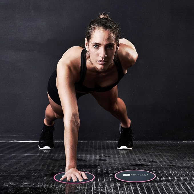 Exercise Core Sliders, Dual Sided Exercise Gliding Discs Use on Carpet or Hardwood Floors, Light and Portable, Perfect for Abdominal&Core Workouts