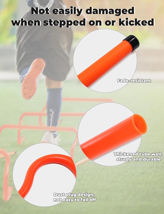 GHB Agility Hurdles 8" Speed Agility Training Hurdles, Detachable Sturdy Hurdles Training Equipment Set with Carry Bag for Kids,Athletes,Soccer,Basketball