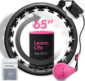 U2 Black-32 Knots 19”- 65”, Detachable & Size Adjustable Weighted Hula Hoop for Kids Adults Weight Loss, Infinity Hoop Plus Size, Abdominal Toner,5 Color Balls, Free Waist Trimmer&Wash Bag