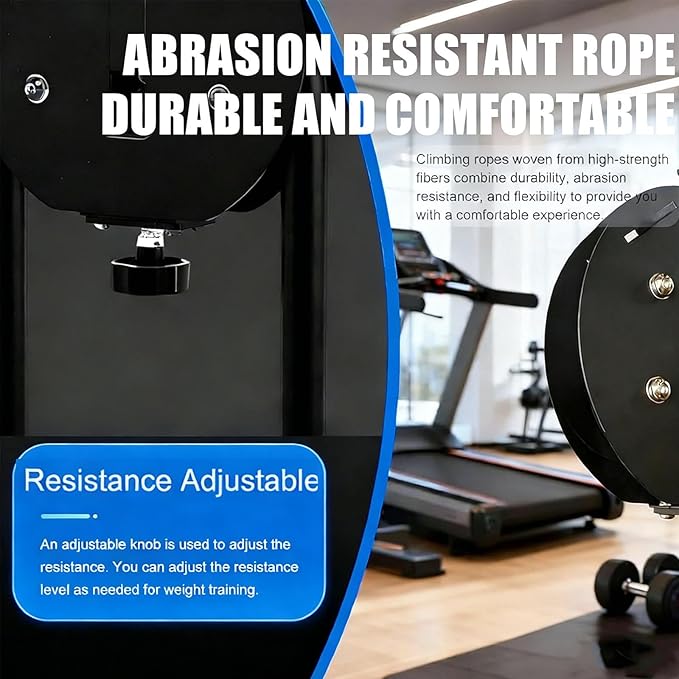 Endless Rope Trainer | Suspension Endless Rope Pulley System | Adjustable Resistance Trainer Machine | Closed-Loop Nylon Rope | Home Gym Infinity Rope for Interval Resistance Training