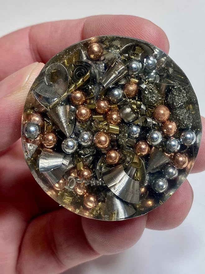 Calcite Blue Orgone Generator Energy Accumulator 528Hz/7.83Hz/Advance Harmonics Many Beautiful Ingredients and Colors!(Calcite Blue)
