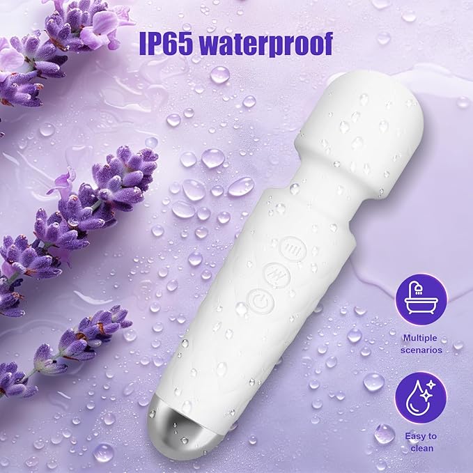 Upgraded Mini Massager - Powerful-Quiet-Portable - Multiple speeds and Modes (White)