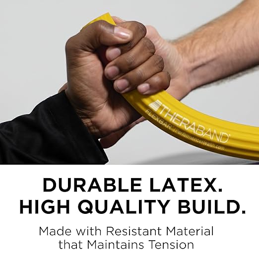 THERABAND FlexBar, Tennis Elbow Therapy Bar, Relieve Tendonitis Pain & Improve Grip Strength, Resistance Bar for Golfers Elbow & Tendinitis, Yellow, Extra Light, Beginner