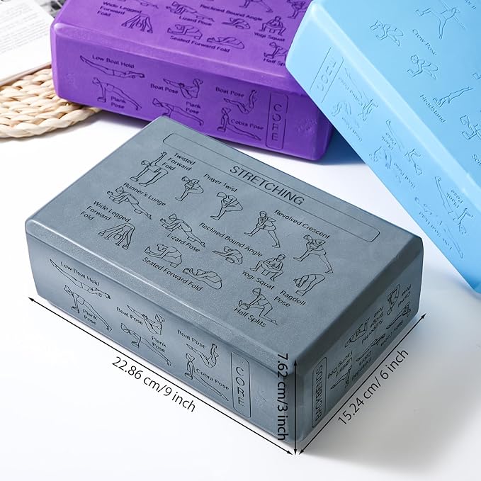 Cork Yoga Blocks 2 Pack Yoga Poses Teaching Cork Blocks, Suitable Poses for Beginners and Experts High Density Block with Non Slip Surface for Better Support, Balance Comfort