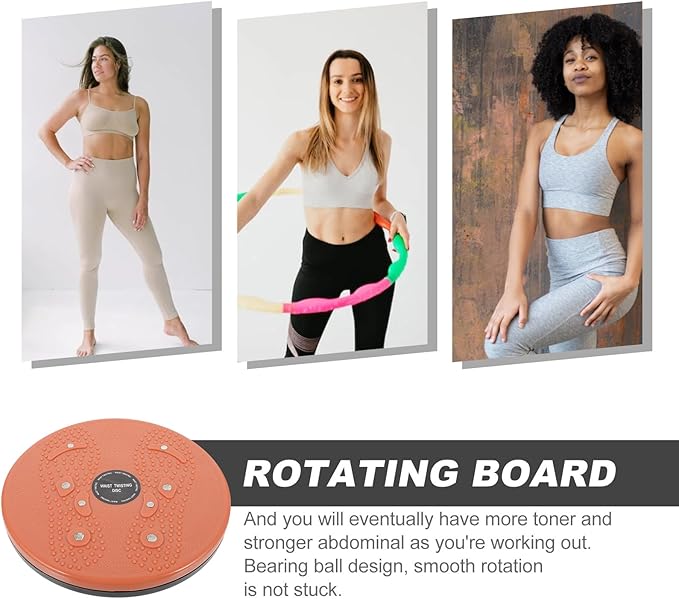 Twisting Board Waist Slimming Machine with Rope 1pcs Orange Body Massage Exercise Rotating Disc for Home Fitness and Core Training