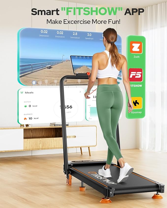Walking Pad Treadmill with 12% Incline & Dual LED Display, 4 in 1 Walking Pad with Handle Bar, 3.5HP Foldable Under Desk Treadmill, Portable Treadmills for Home 350LBS, 4 Adjustable Incline, RGB Light