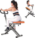 SogesHome Squat Machines Rowing Machine for Home, Foldable & Full Body Exercise Workout Equipment with Adjustable Resistance Bands for Women, Row and Ride Squat Machine for Glutes and Abs, 330 LBS