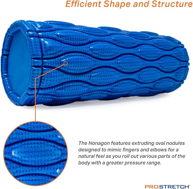 ProStretch Nonagon Textured Foam Roller for Deep Tissue Muscle Massage and Myofascial Trigger Point Release