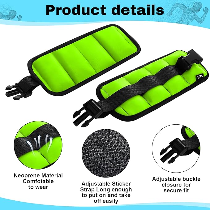 2 Pairs Ankle Wrist Weights for Land or Aquatic Exercise Aqua Cuffs Aqua Aerobics Fitness Bands for Ankle and Wrist Adjustable Weights for Swimming Pool Workout Equipment