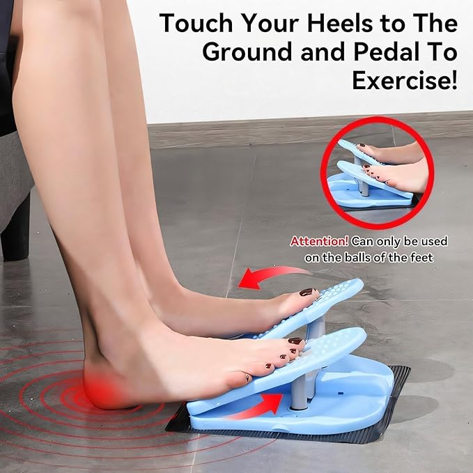 Mini Stepper Trainer, Reinforced Nylon Foot Stepper Exercise Machine Quiet Stair Stepper Foldable Leg Exerciser Peddle for Home Office