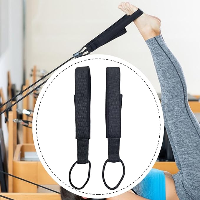 YIJU 2 Pieces Pilates Double Loop Straps for Reformer Exercise Equipment Gym Pilates Strap for Beginner Home Yoga Ankle Arms Legs