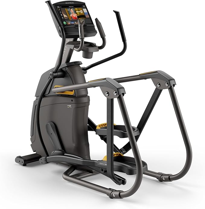 Matrix Fitness A30 Ascent Elliptical with XIR | 16" Touchscreen (WiFi+BT+HDMI) | Low Impact Workouts, Full Body Cardio | Space Saving Compact Design, Suspension Elliptical with Adjustable Incline