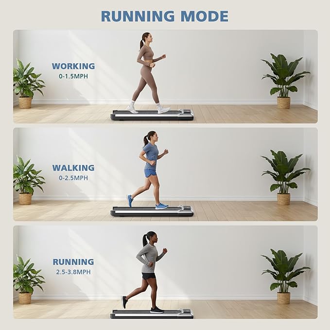OLIXIS Walking Pad Treadmill for Home, Under Desk Treadmill for Small Space, Portable Design for Home Office Workouts, LED Display with Remote Control, Low Noise