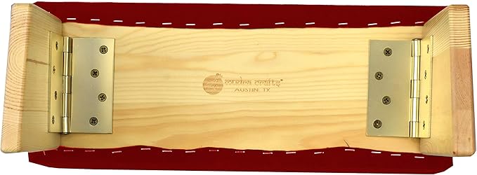 Mudra Crafts Maroon Foldable Meditation Chair - Yoga Zen Meditation Bench Kneeling Stool - Wooden Meditation Stool with Cushion - Prayer Kneeler Seiza Meditation Seat