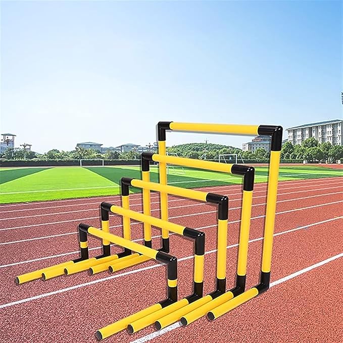 PVC Pipe Agility Training Hurdles 5 Pack, Sport Squad Speed Hurdles Set Obstacle Training, Outdoor Track and Field Practice Equipment for Jumping Racing PE Class (Color : Yellow)