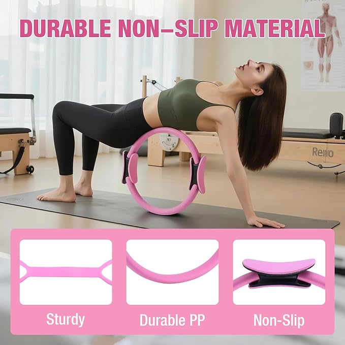 ASIEIT 13 PCS Pilates Kit for Women, Home Pilates Equipment with 5 Resistance Bands, 14'' Magic Circle, Pilates Ball and Ring, Compact Workout Set for Home Workout, Strength and Flexibility
