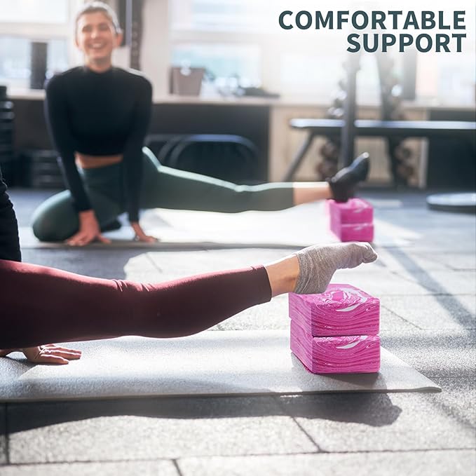 2-Pack Yoga Blocks, High-Density 9"x6"x3" Yoga Brick Foam Blocks Non-Slip EVA Foam Block Yoga Props Accessories for Yoga Pilates Stretching and Meditation