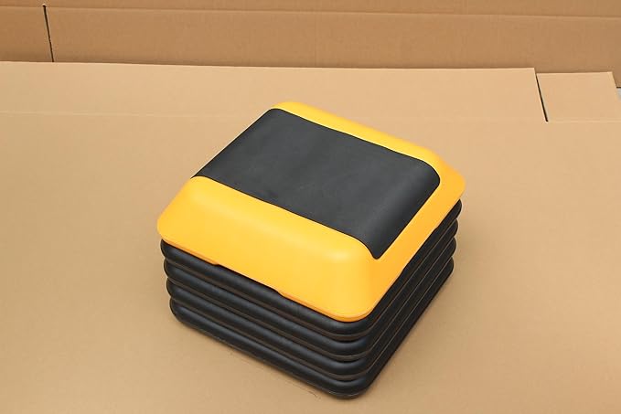 16"x16" Adjustable High Step Aerobic Platform With 4 Risers, Height-Adjustable Step Aerobics Platform For Home Gym Exercise Fitness Workout Yellow As shown One size