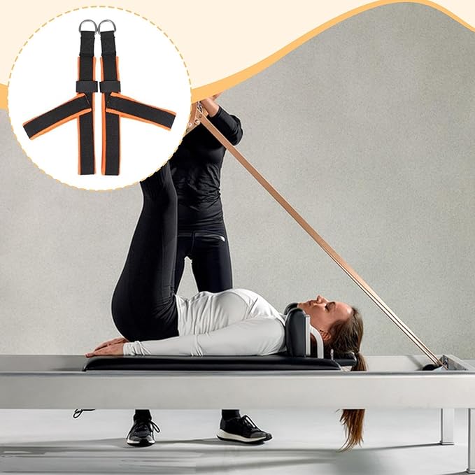 Pilates Y Shaped Ankle Straps with Locking Function for Balance & Endurance Multipurpose Easily Install Accessory Adjustable