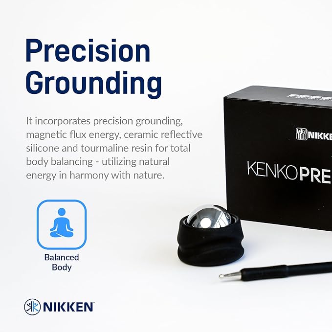 Nikken Kenko Precision Set - Sphere and Wand for Mind and Body Balance, Wellness, and Vitality - Ceramic Silicone and Tourmaline Resin