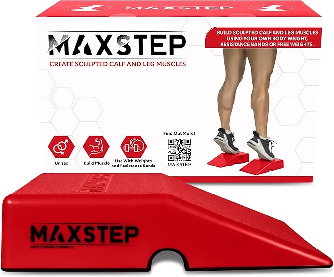 MaxStep Calf and Leg exercise equipment, Lightweight Exercise Stepper, Use with Exercise Bands. MaxStep Pantented exercise tool for Exercising Calves and leg muscles by SylverMax. 10.5x6.5x4.75