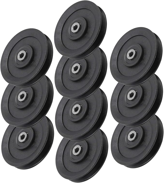 10pcs 115mm Nylon Fitness Bearing Pulley, Gym Accessory Strength Training Equipment, Home Gym Attachments with Iron Core, Durable Wear Pulleys for Health Club