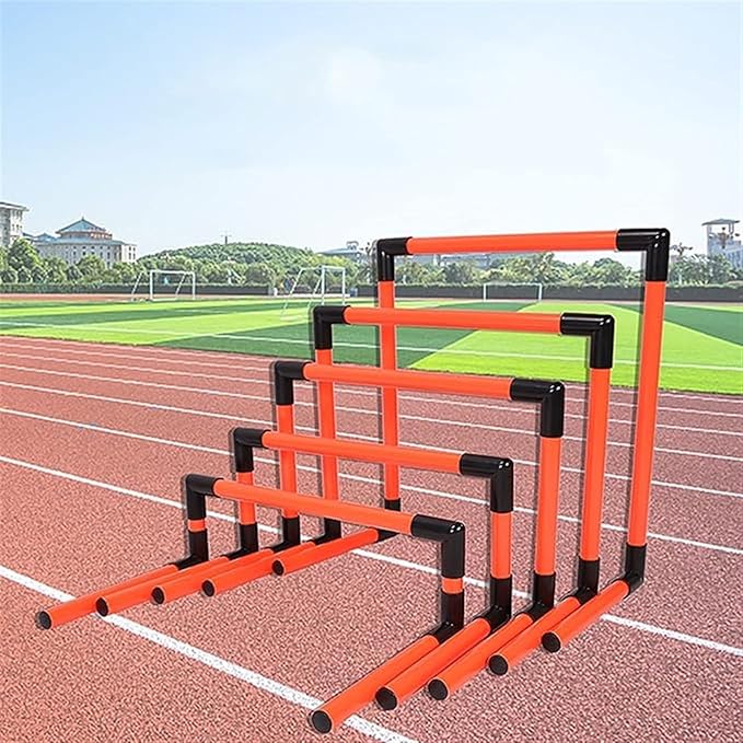 PVC Pipe Agility Training Hurdles 5 Pack, Sport Squad Speed Hurdles Set Obstacle Training, Outdoor Track and Field Practice Equipment for Jumping Racing PE Class (Color : Red)
