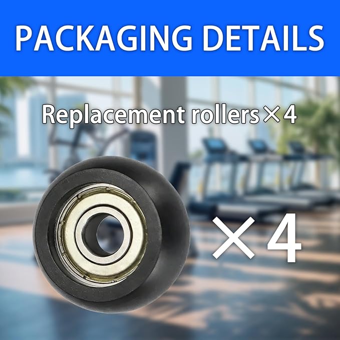 4 Replacement Roller Wheels for Aero Pilates Reformer – Easy to Fit, Smooth & Quiet Glide, Black