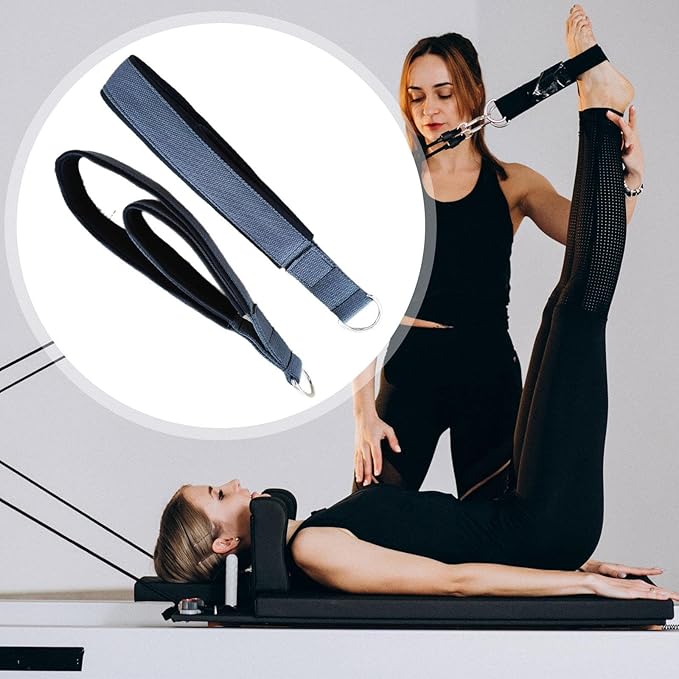 Pilates Straps Foot and Hand Straps Double Loops Exercise Equipment Accessories for Gym Workout, 1 Pair
