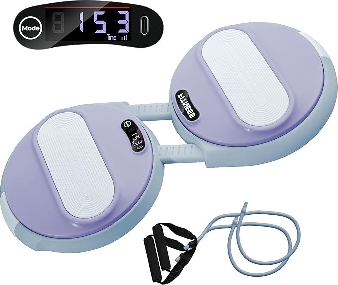Waist Twisting Machine Exercise - Ab Twister Board MAX 300LBS | Intelligent Counting Lap & Calorie & Time, with 2 Resistance Bands | 3 Adjustable Distances to Suit Different Exercise Needs