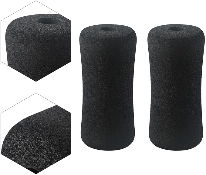 Fitness Equipment Foot Foam Pads Rollers Replacement Set for Weight Bench Leg Extension Home Gym Exercise Machines for 22-25mm Tube Diameter Black 2 Pieces(23 * 90 * 170mm)