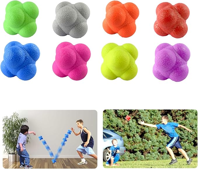 Hand Eye Coordination Equipment Training Reaction Balls with 6 Sides Speed and Agility Training Reflexes Reaction Balls