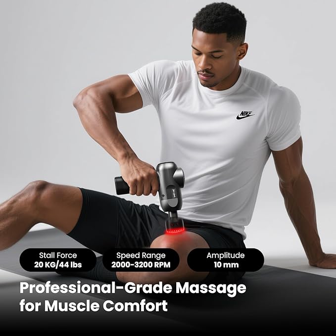 BOB AND BRAD C2 Ultra Massage Gun with Heat, Red LED & Infrared, FSA Eligible Deep Tissue Percussion Massager for Pain Relief, Electric Muscle Recovery for Athletes, HSA Approved