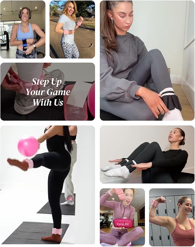 Pilates Weight | Wrist & Ankle Weights for Women | Weighted Bangles | 1LB/ 2LB Each (Set of 2)