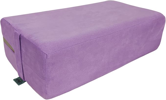 NGT new guide steps Yoga Bolster Pillow for Meditation and Support - Rectangular Yoga Cushion Foam Wedges Washable Suede Pillowcase for Men and Women with Carry Handles. (Purple)