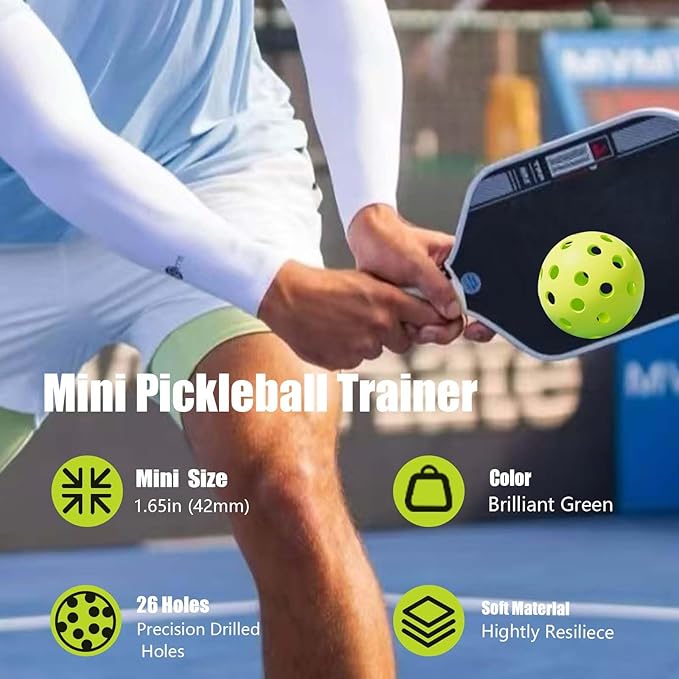 Mini Pickleball Practice Balls Warm Up Fast,Perfect Solo or Partner Gift for All Ages & Skills,Boost Reflexes & Hand-Eye