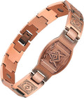 Magnetic Bracelet and Ring Set for Men, 99.99% Pure Copper Jewelry, Adjustable Cross & Celtic Knot Design, Gift for Dad