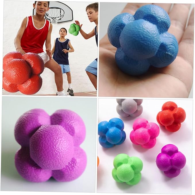 Totority 3pcs Hexagonal Agility Reaction Balls High Training Equipment for Hand Eye Coordination Indoor Drills and Sports Practice Random Color