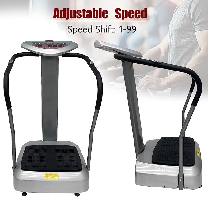 TECHTONGDA Vibration Plate Exercise Machine 110V Whole Body Workout Vibration Platform Machine with Adjustable Speed for Weight Loss and Shaping, Home Exercise Fitness Machine
