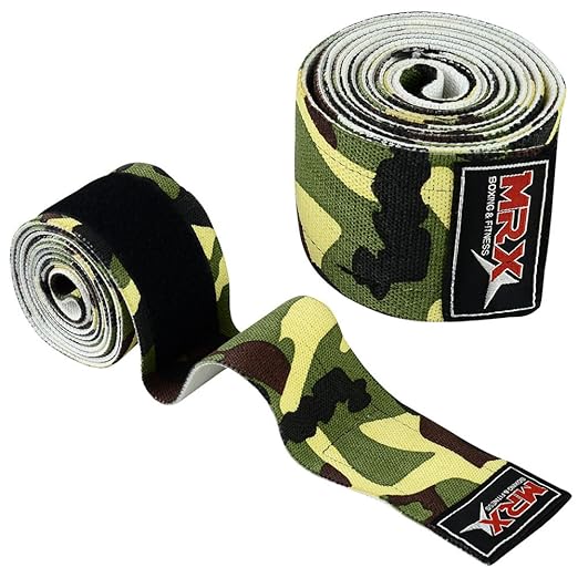 New Weightlifting Knee Wraps for Gym Fitness Training Support Bandages Knee Straps for Squats (Camo Green)