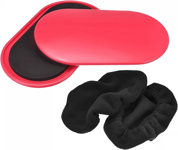 uxcell Exercise Core Sliders, Oval Glider Discs with Feet Covers, Dual Sided Usage in Home Gym for Full Body Workout
