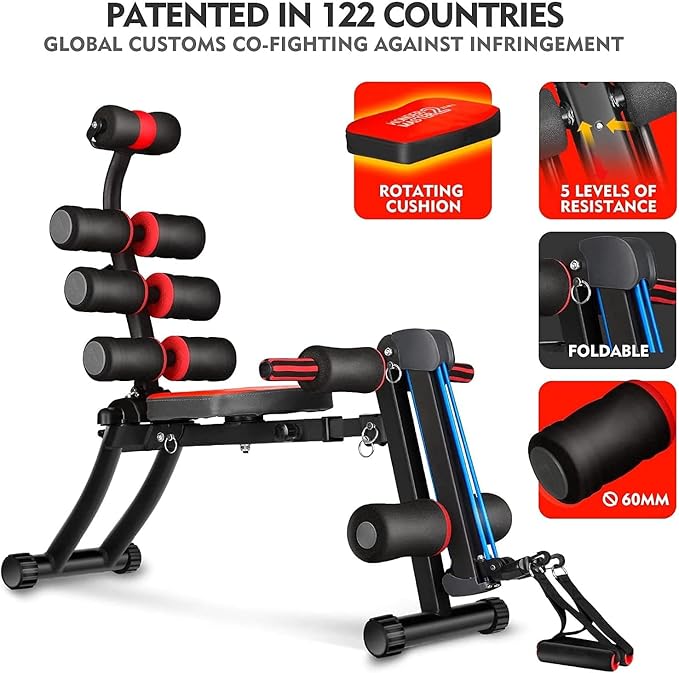 22 in 1 Wonder Master Core & Abdominal Workout Equipment, Foldable & Adjustable Rowing Machine, Core Strength Training& Abdominal Exercise Trainers with 22 Ways to Exercise for Home Gym