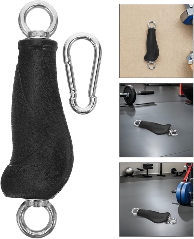 Beaupretty 2pcs Fitness Handles Cable Machine Attachments for Resistance Bands with Double Ring Grip, Short Length Workout Handles for Home Gym Strength Training Equipment