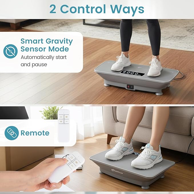 Goplus Vibration Plate Exercise Machine, Vibrating Platform for Lymphatic Drainage w/Remote, LED Display, Home Workout Full Body Shake Board for Weight Loss
