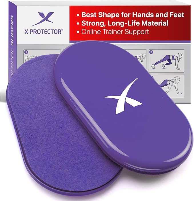 X-Protector Sliders for Working Out - 2 PCS - Double-Sided Exercise Sliders for Hard & Carpeted Floors - Gliders for Exercising!